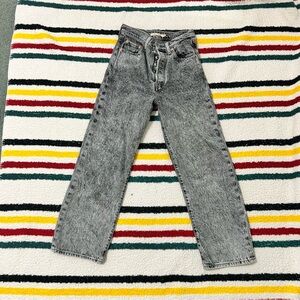 Levi’s acid wash gray ribcage straight button fly jeans size 25